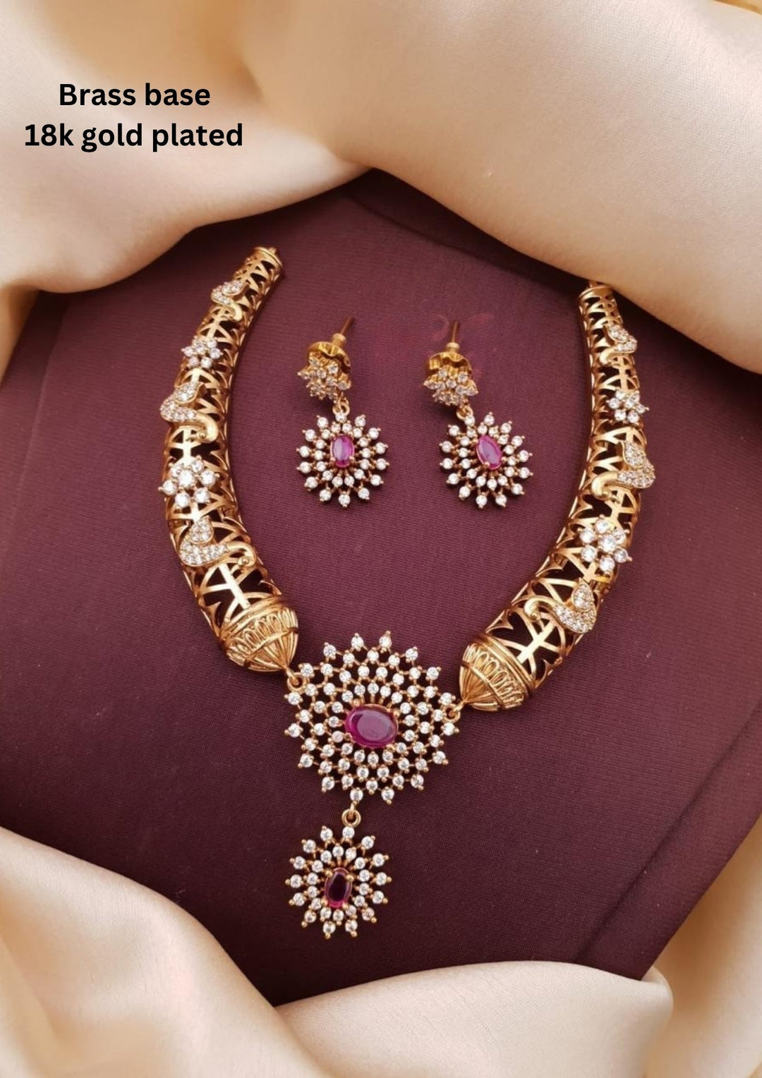 Kundan Necklace with Earrings g10899