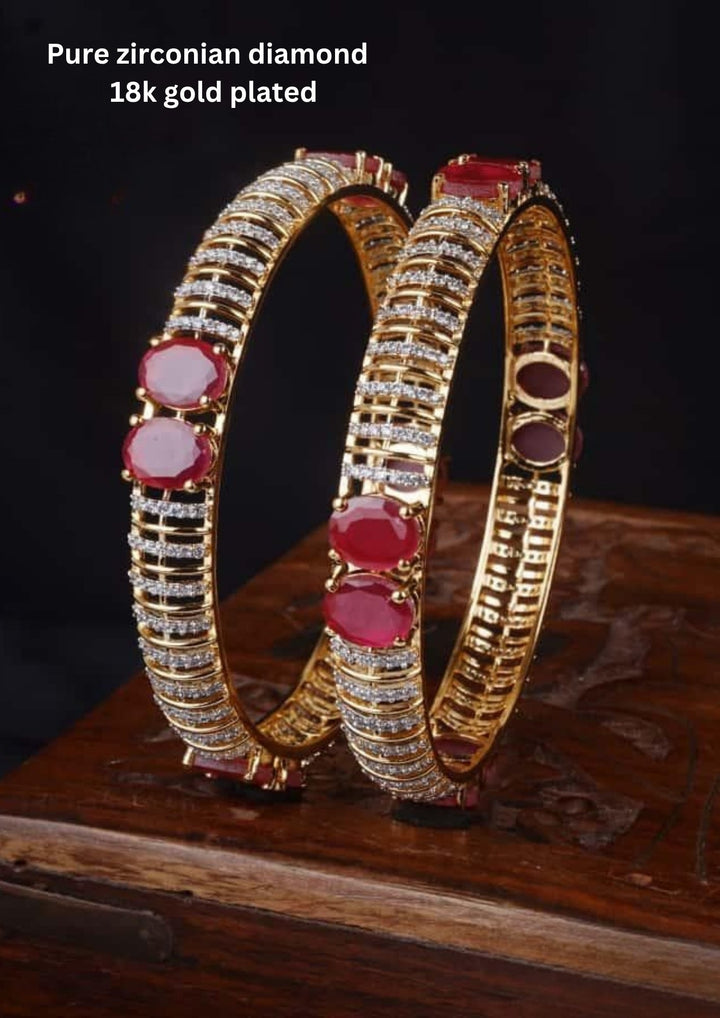 Pure Zirconian Diamond Bangles (set of 2) c108520
