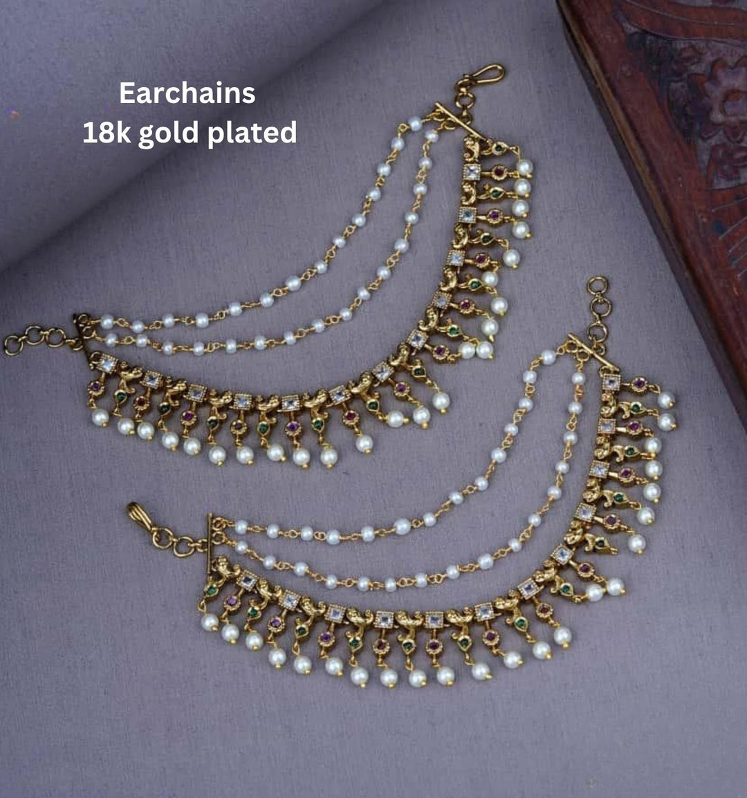 Kundan Earchains c107020