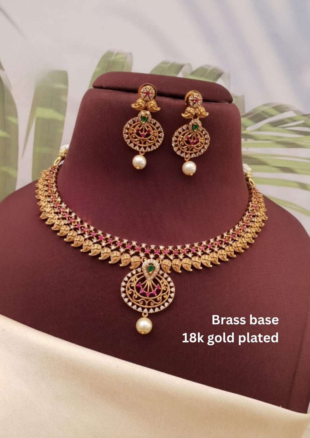 Kundan Necklace with Earrings g10799