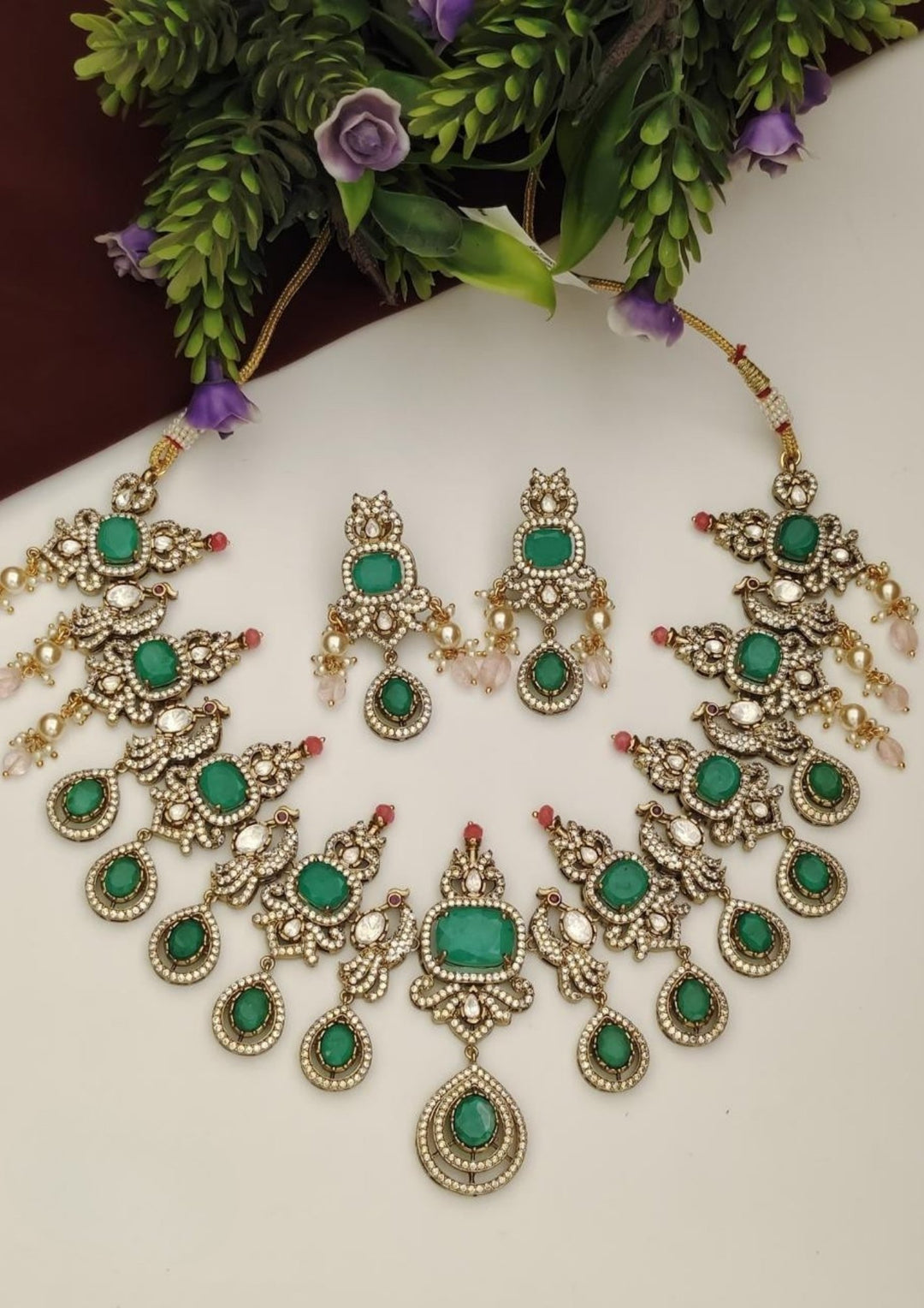 Pure Zirconian Diamond Necklace with Earrings s550005