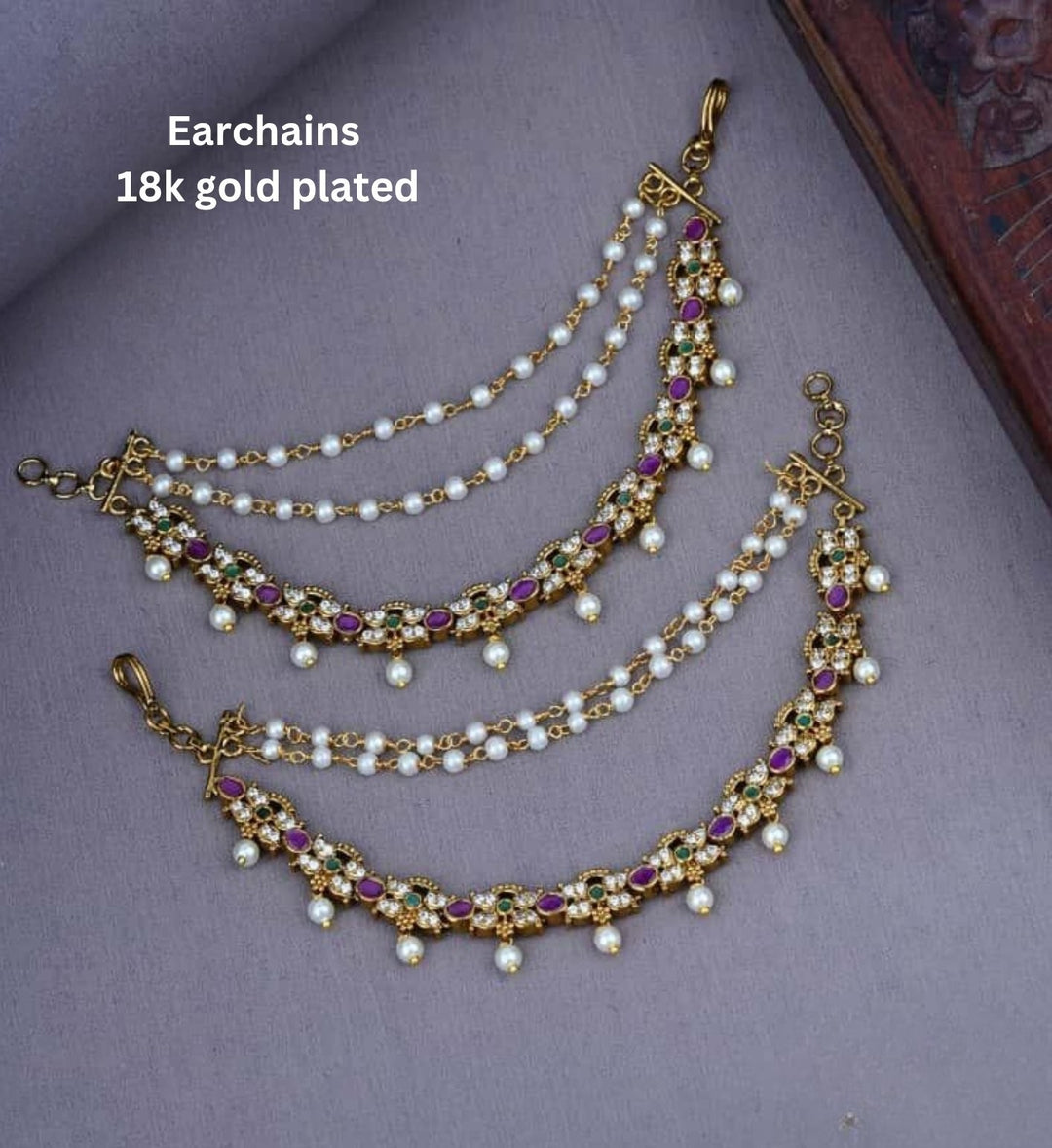 Kundan Earchains c106020