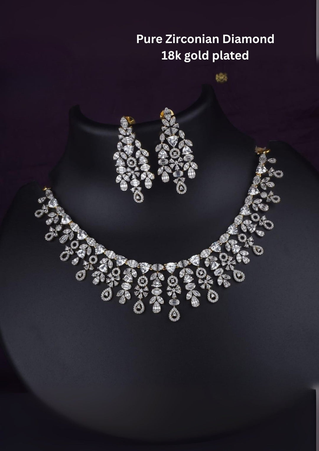 Pure Zirconian Diamond Necklace with Earrings c1028020