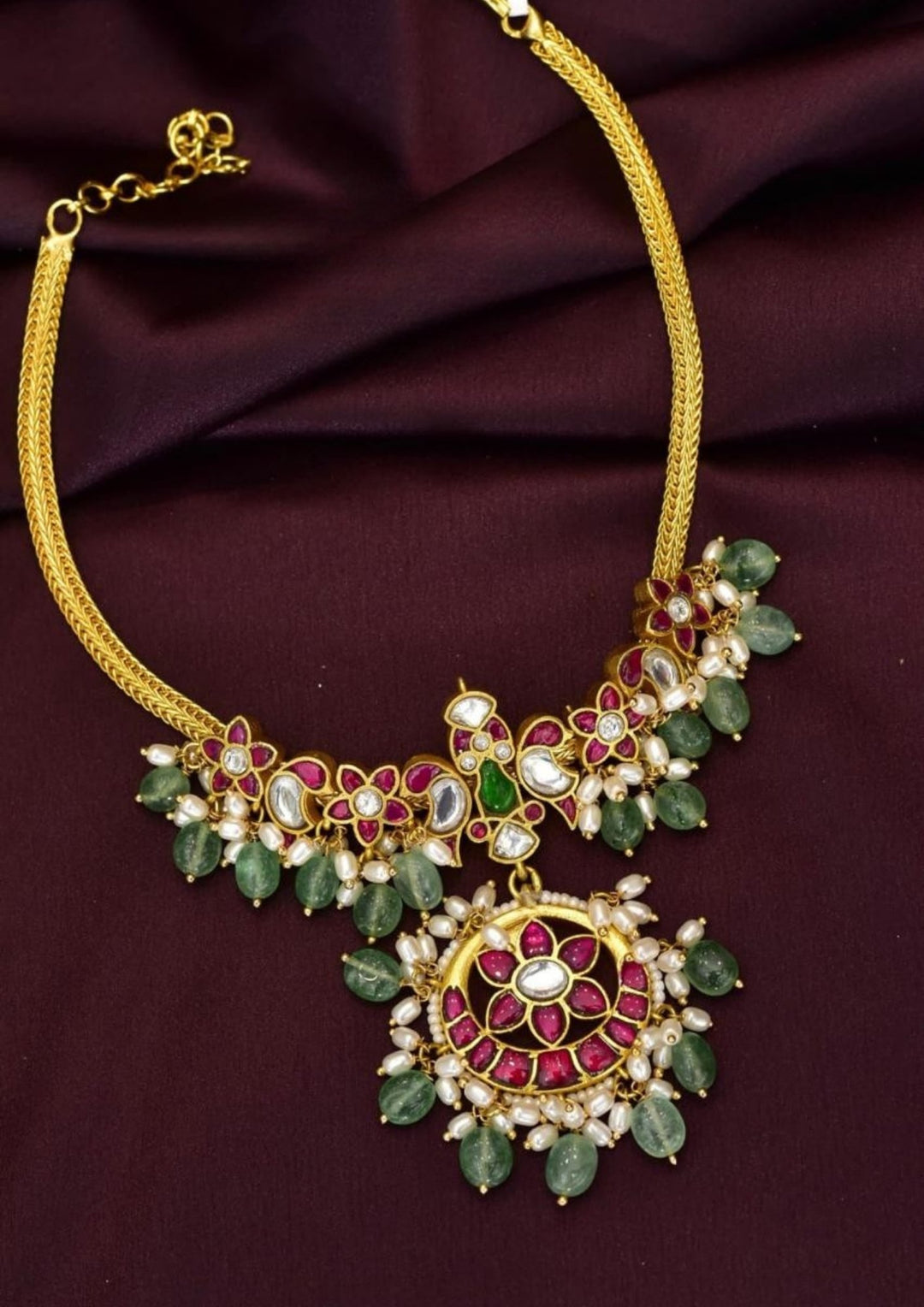 Jadau Kundan Necklace with Earrings yle590