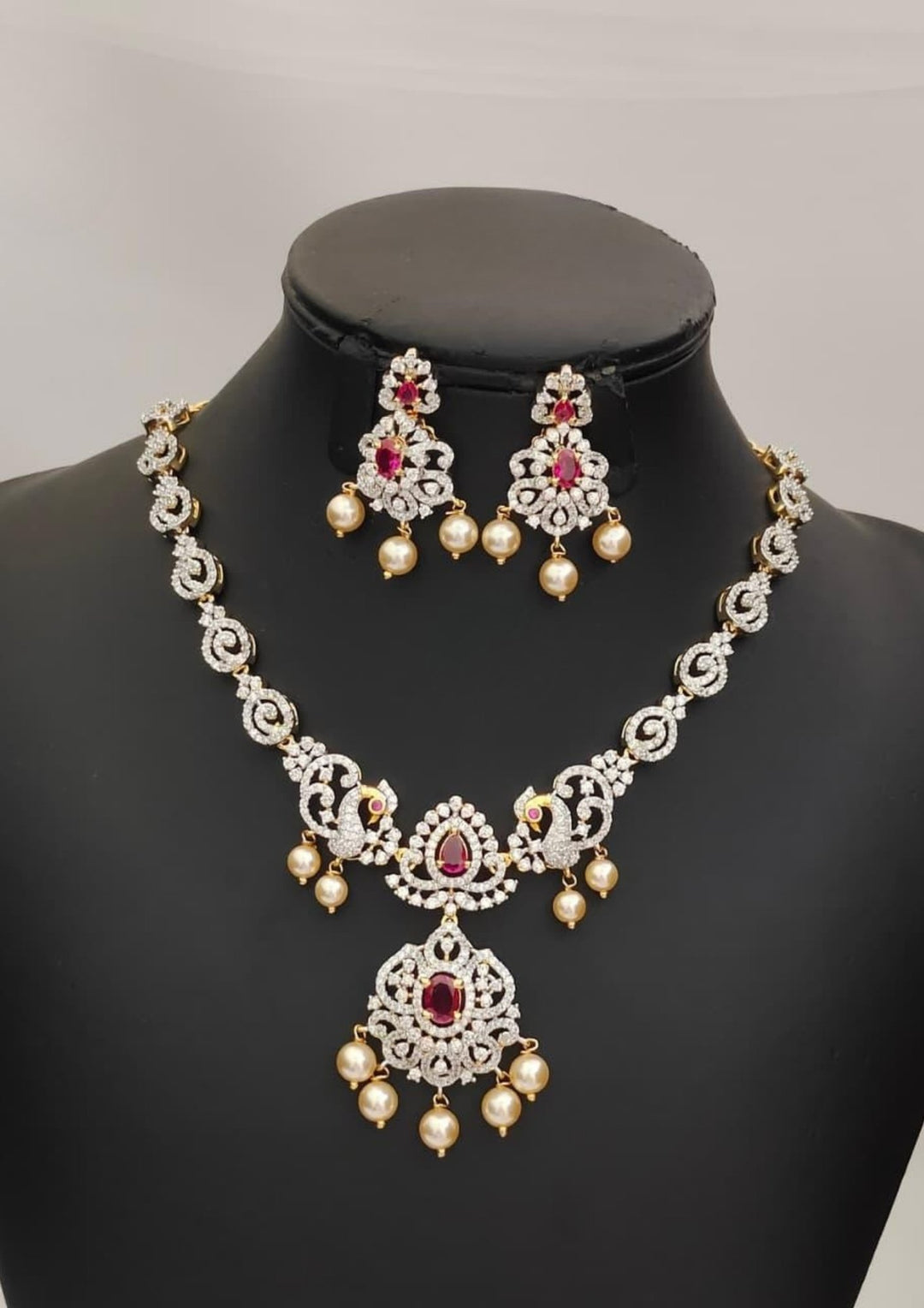 Pure Zirconian Diamond Necklace with Earrings s140011