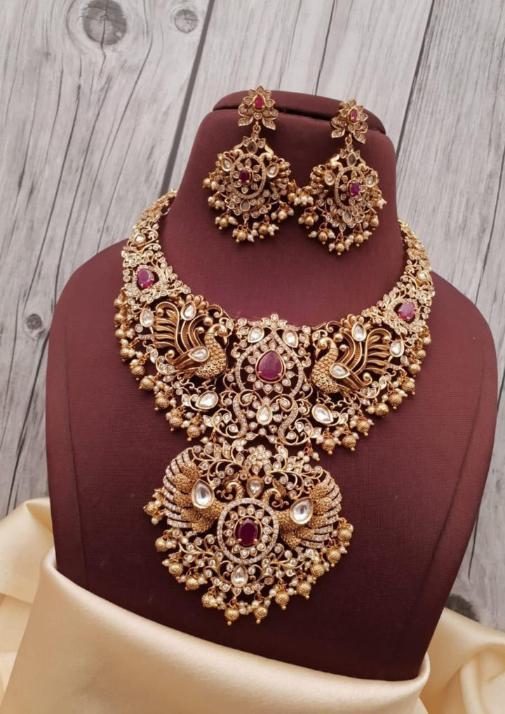 Kundan Necklace With Earrings g 103380