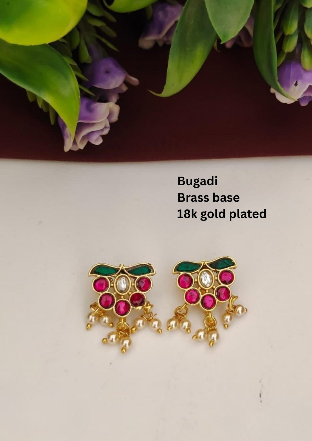 Kundan Bugadi Earrings s75075
