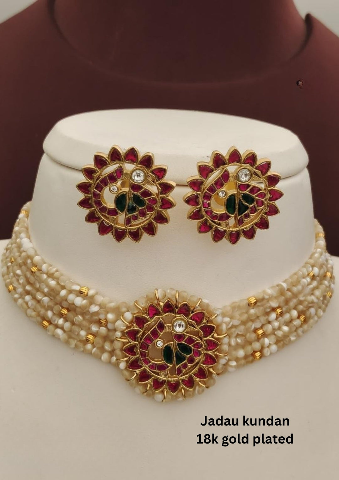Jadau Kundan Necklace with Earrings s420083