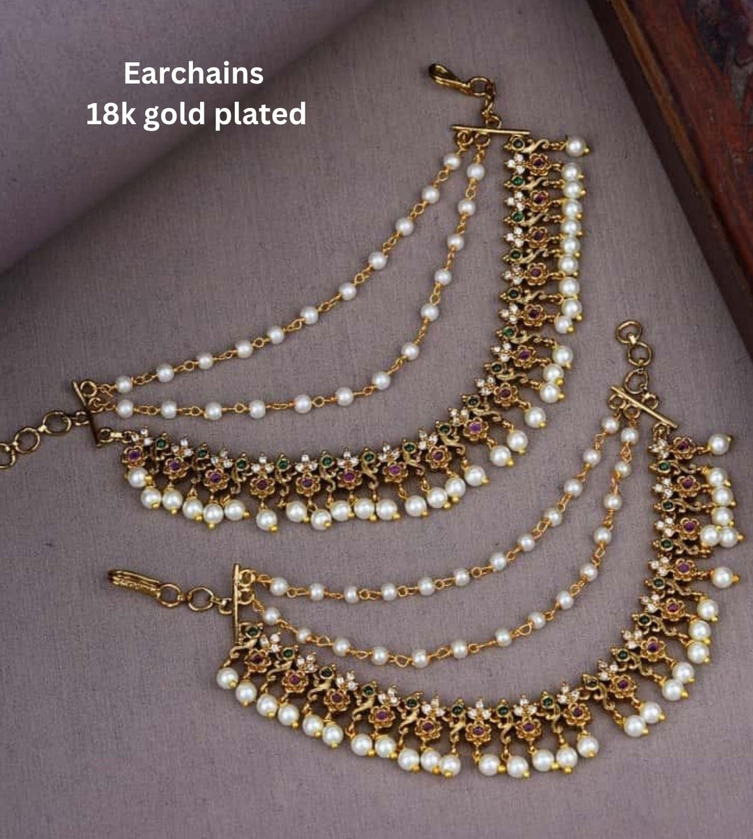 Kundan Earchains c106020