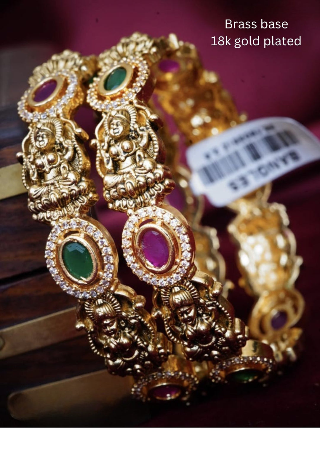 Kundan Temple Bangles (set of 2) yle165