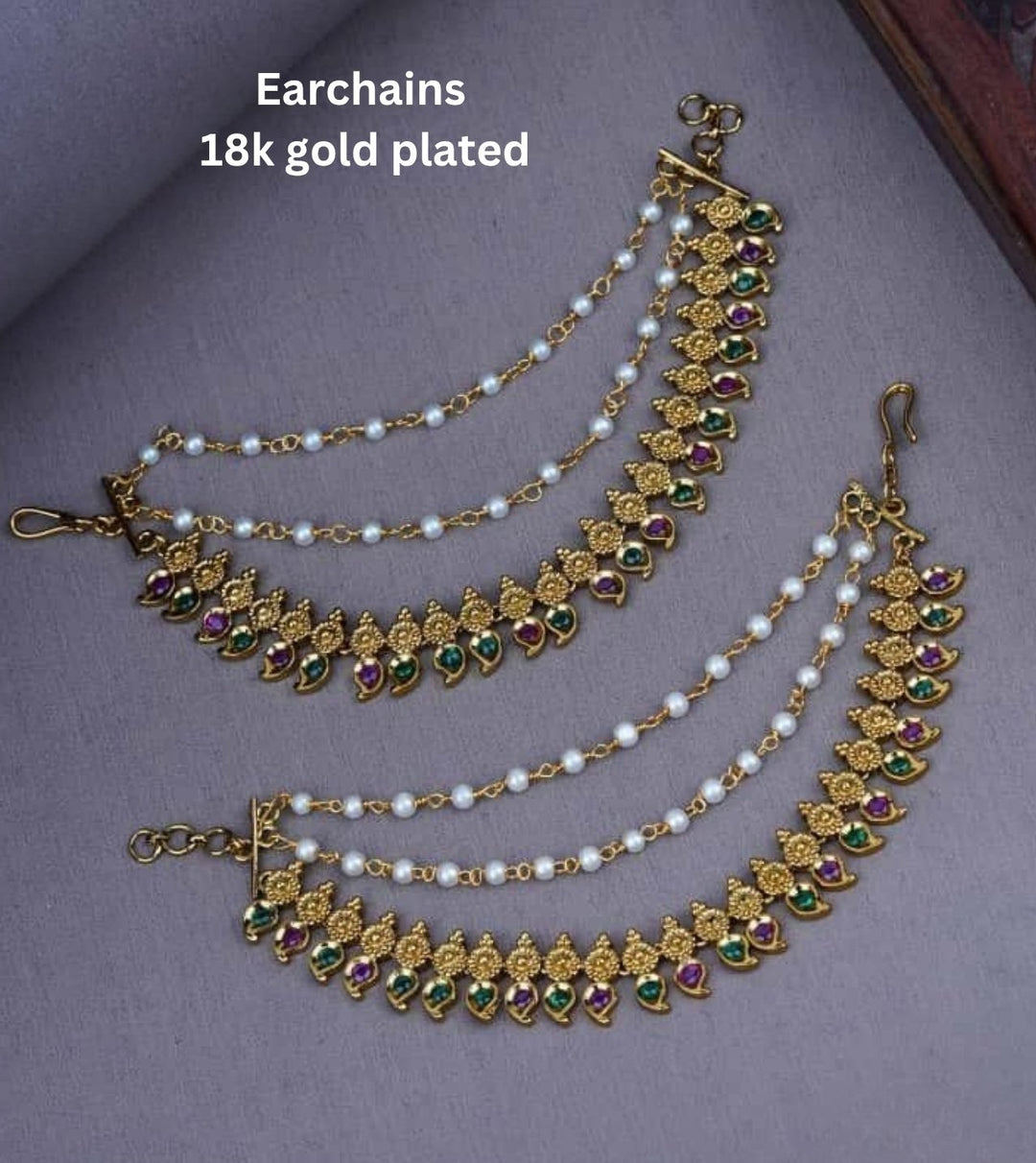 Kundan Earchains c106020