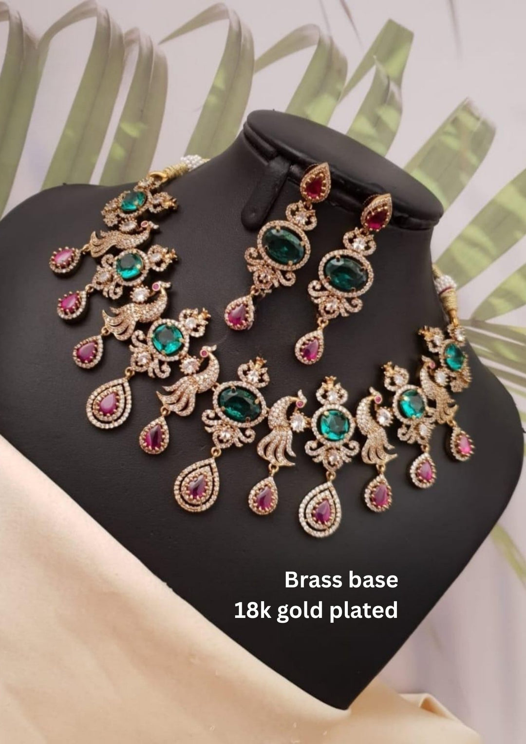 Kundan & Moissinite Stone Necklace with Earrings g102220