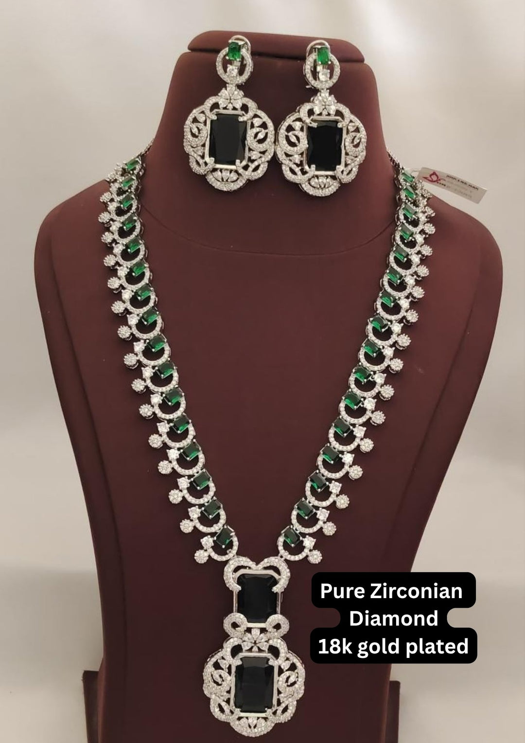 Pure Zirconian Diamond Necklace with Earrings s650006