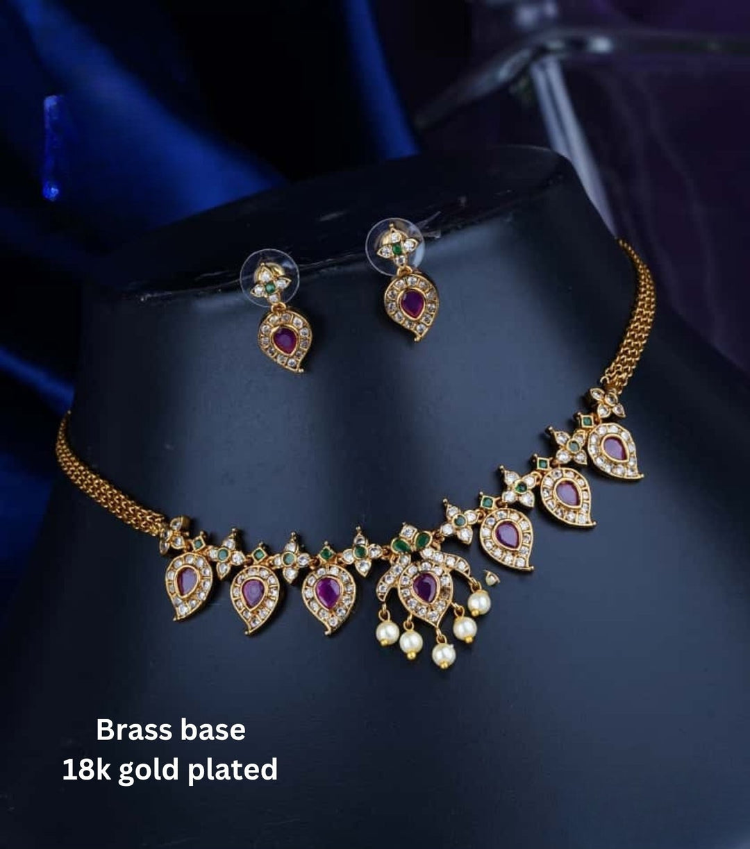 Kundan Necklace with Earrings c105020