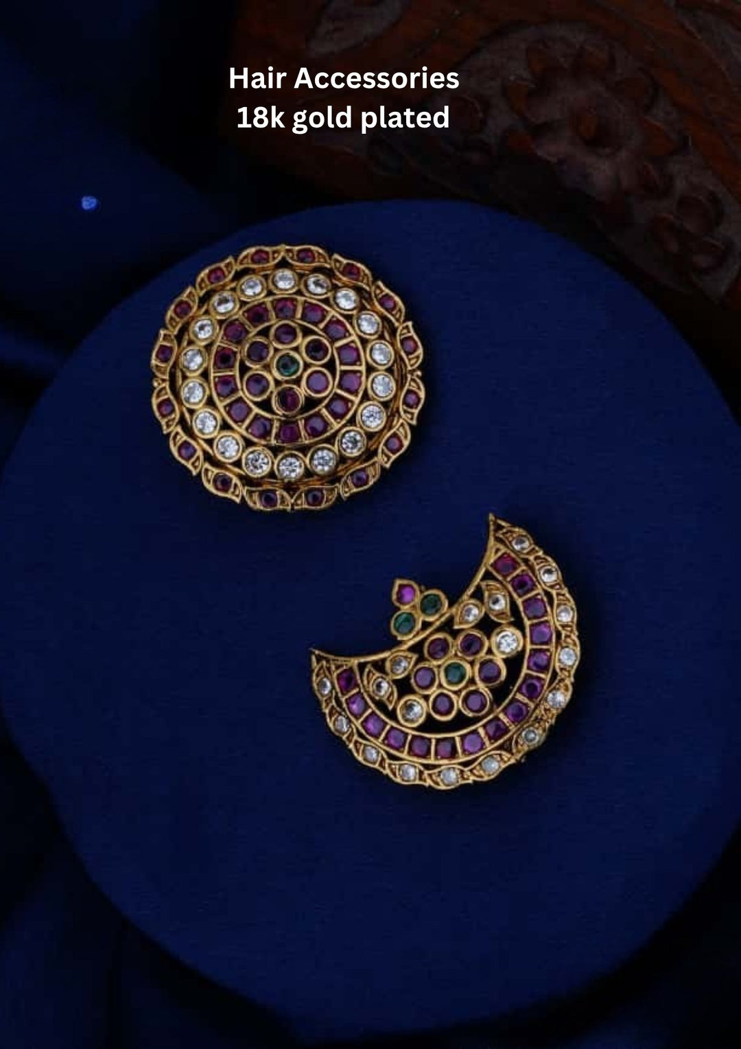 Kundan Sun Moon Hair Accessories c104520