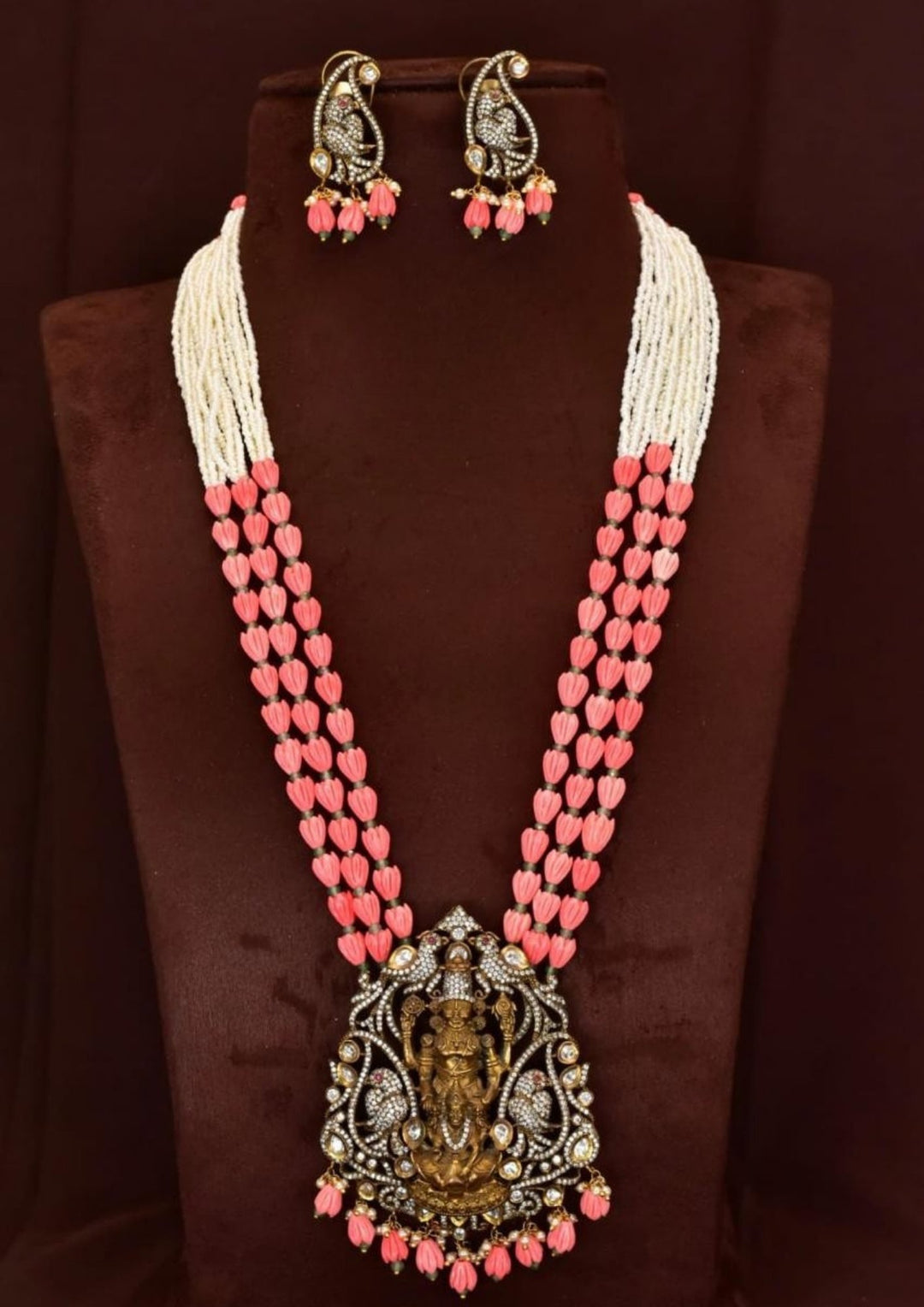 Victorian & Beads Necklace with Earrings yle950