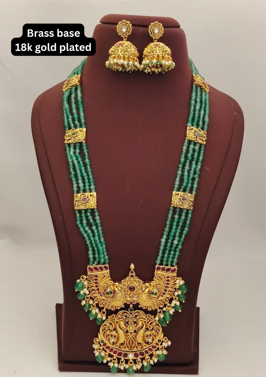 Kundan & Beads Necklace with Earrings s460024