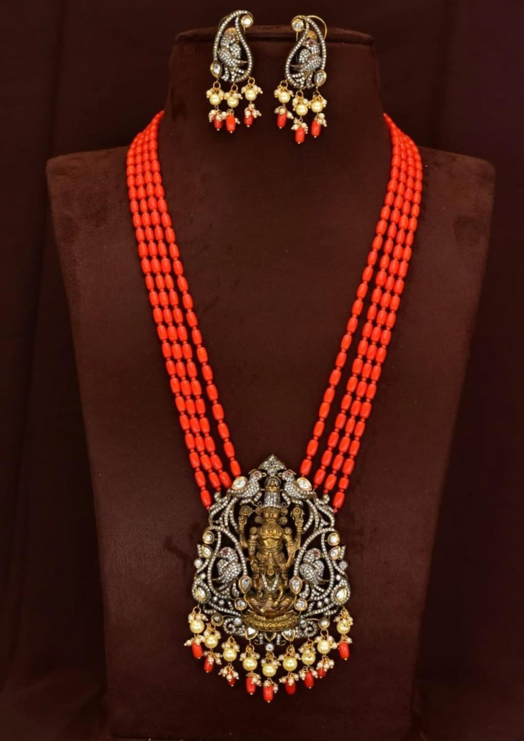 Victorian Temple Beads Necklace with Earrings yle900