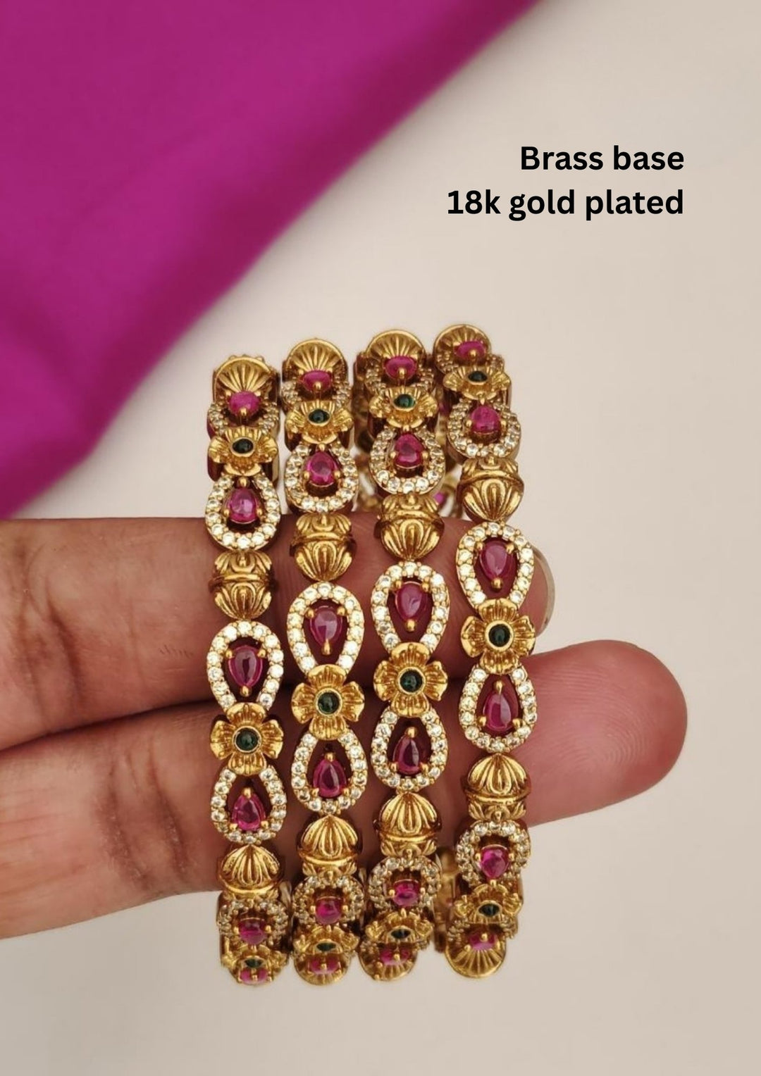 Kundan Bangles ( set of 4 ) s160521
