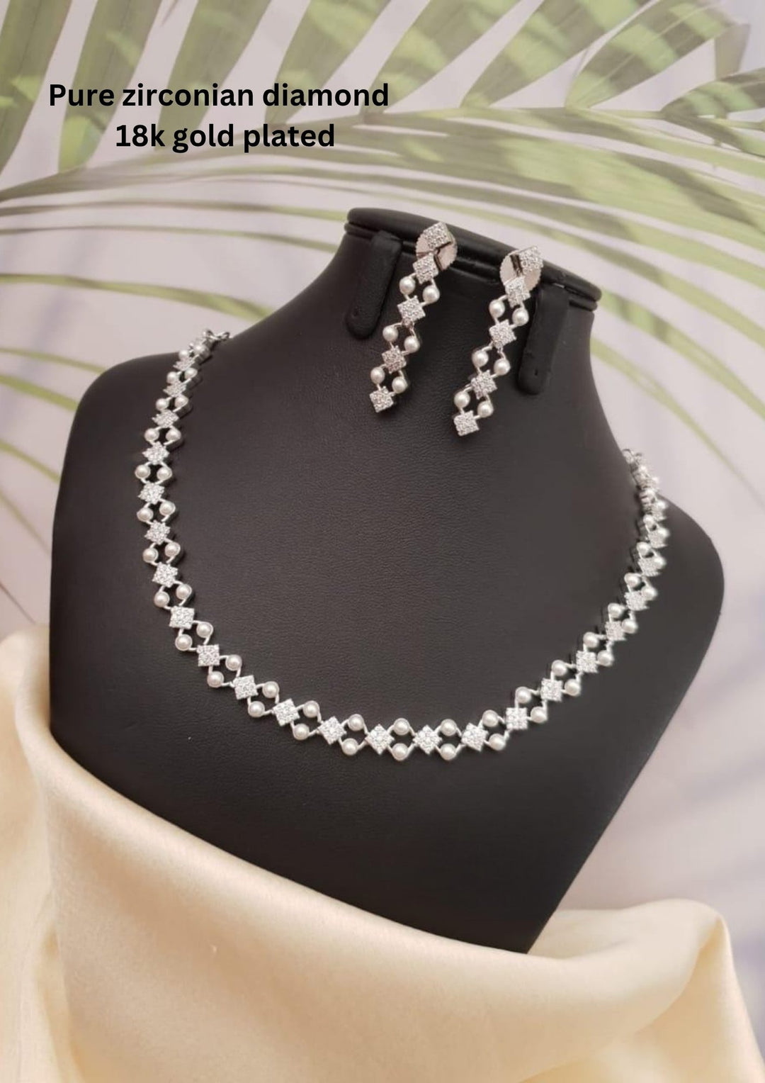 Pure Zirconian Diamond Necklace With Earrings 10950
