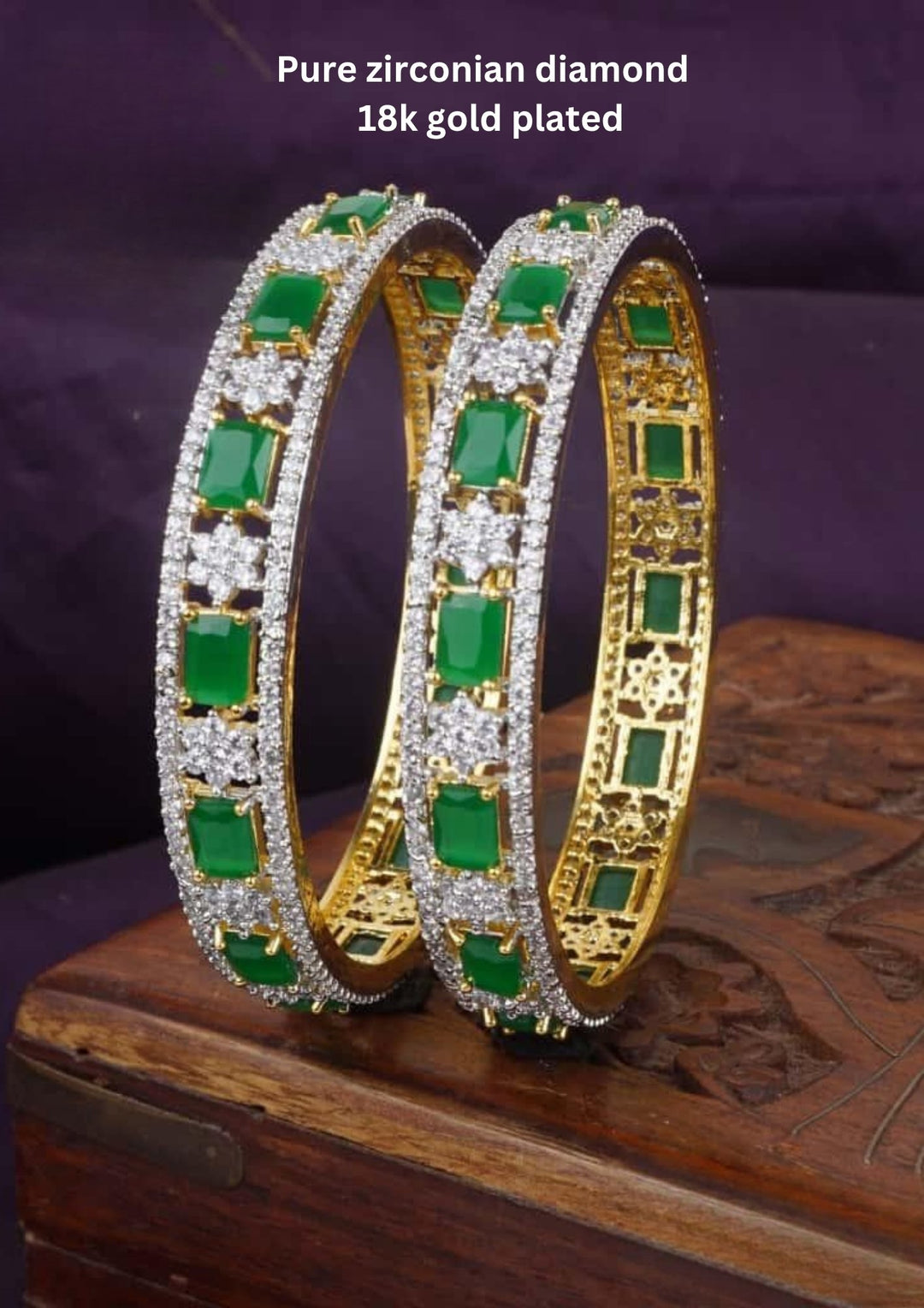 Pure Zirconian Diamond Bangles (set of 2) c109520