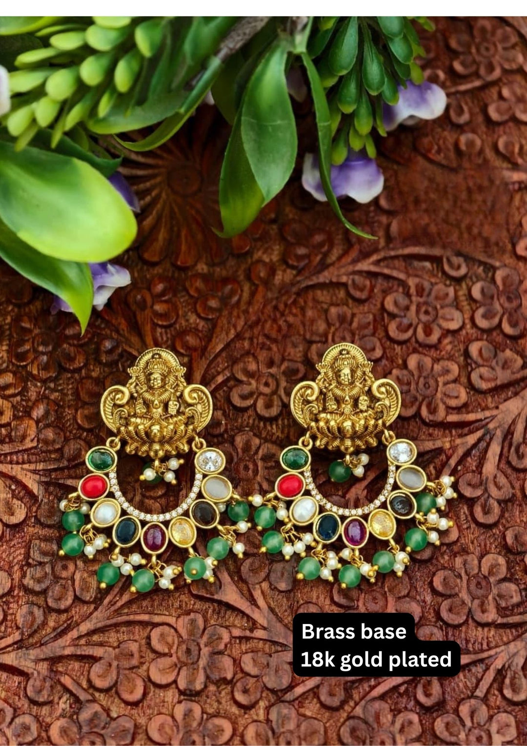 Kundan Temple Earrings s99057