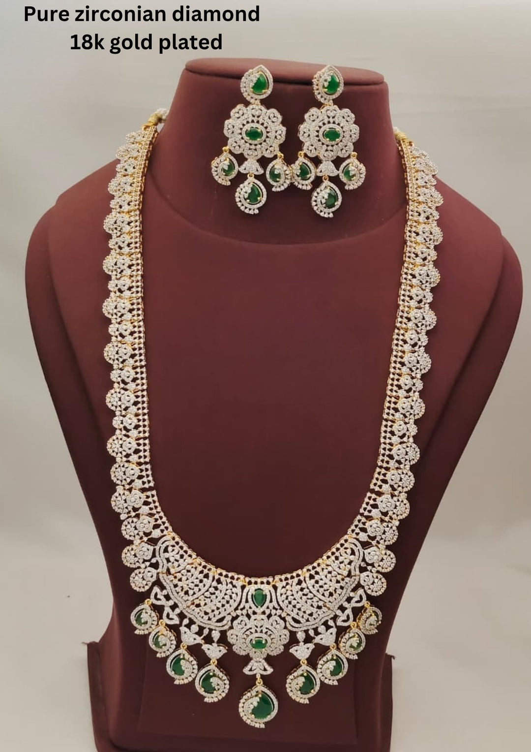 Pure Zirconian Diamond Necklace With Earrings  s460024