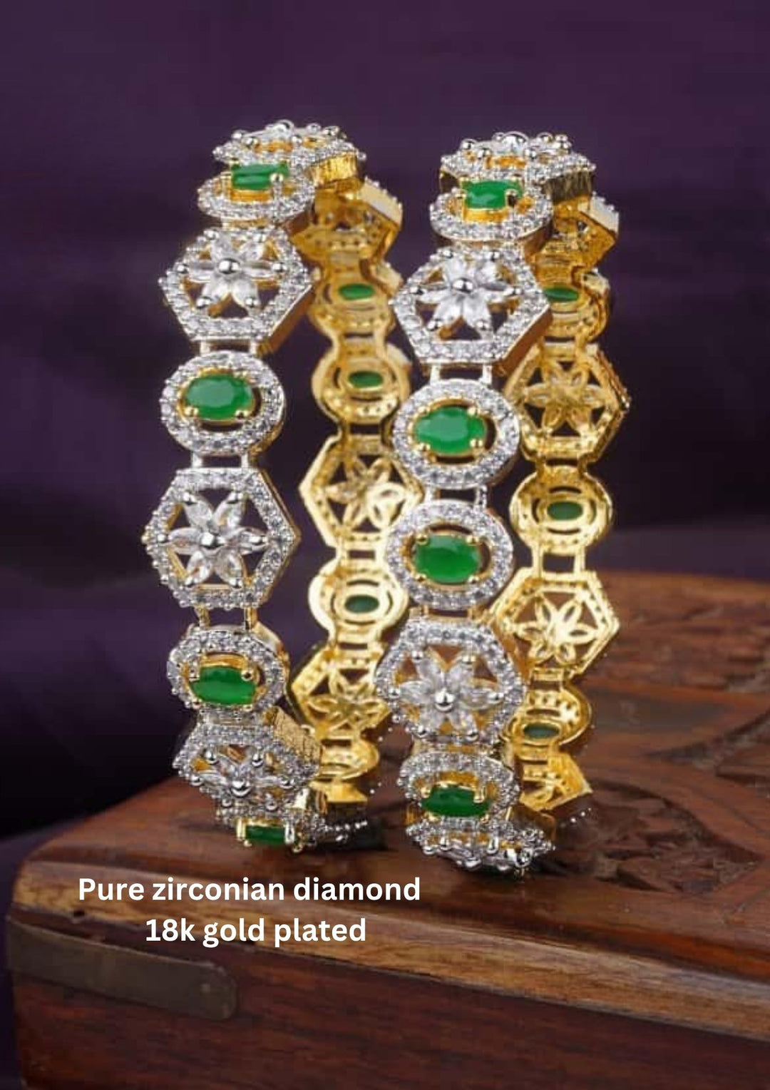 Pure Zirconian Diamond Bangles (set of 2) c109020