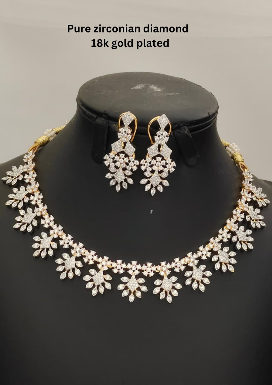 Pure Zirconian Diamond Necklace With Earrings  s200061