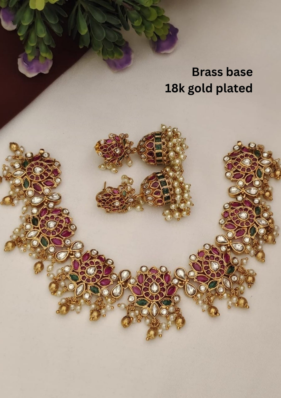 Kundan Necklace with Earrings s200061