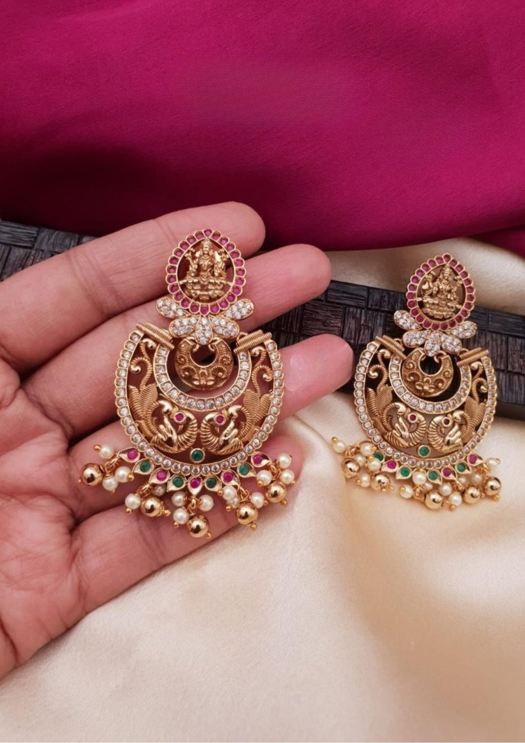 Kundan Temple Earrings g 10850