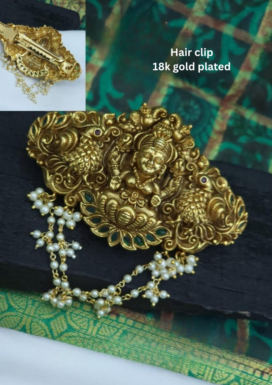 Kundan Temple Antique Hair Clip lp110