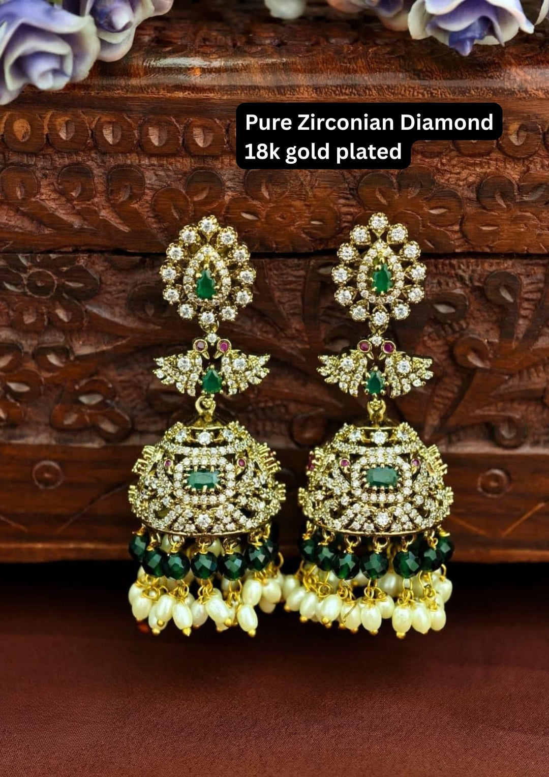 Pure Zirconian Diamond Jhumkas s130099