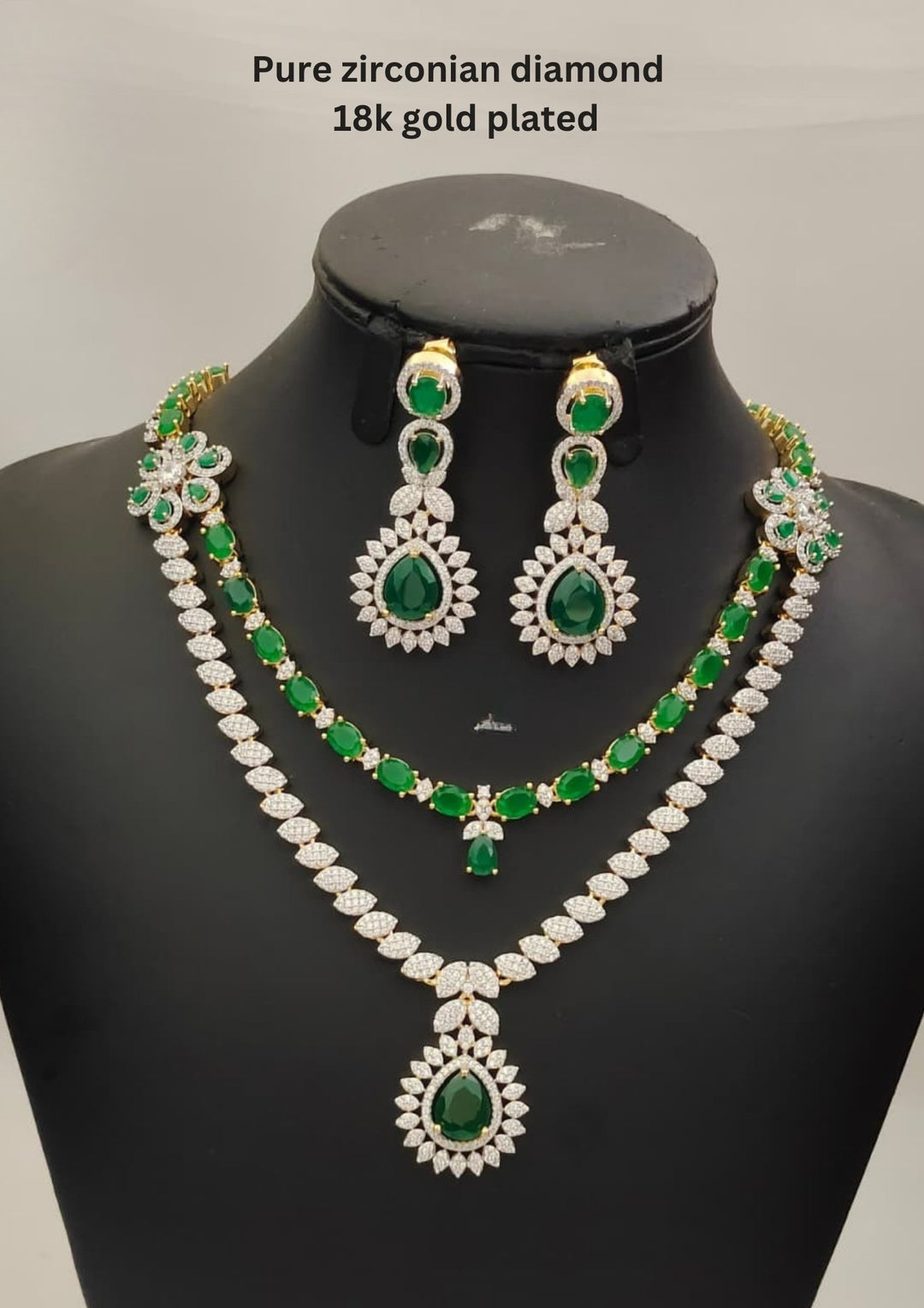 Pure Zirconian Diamond Necklace With Earrings  s310072