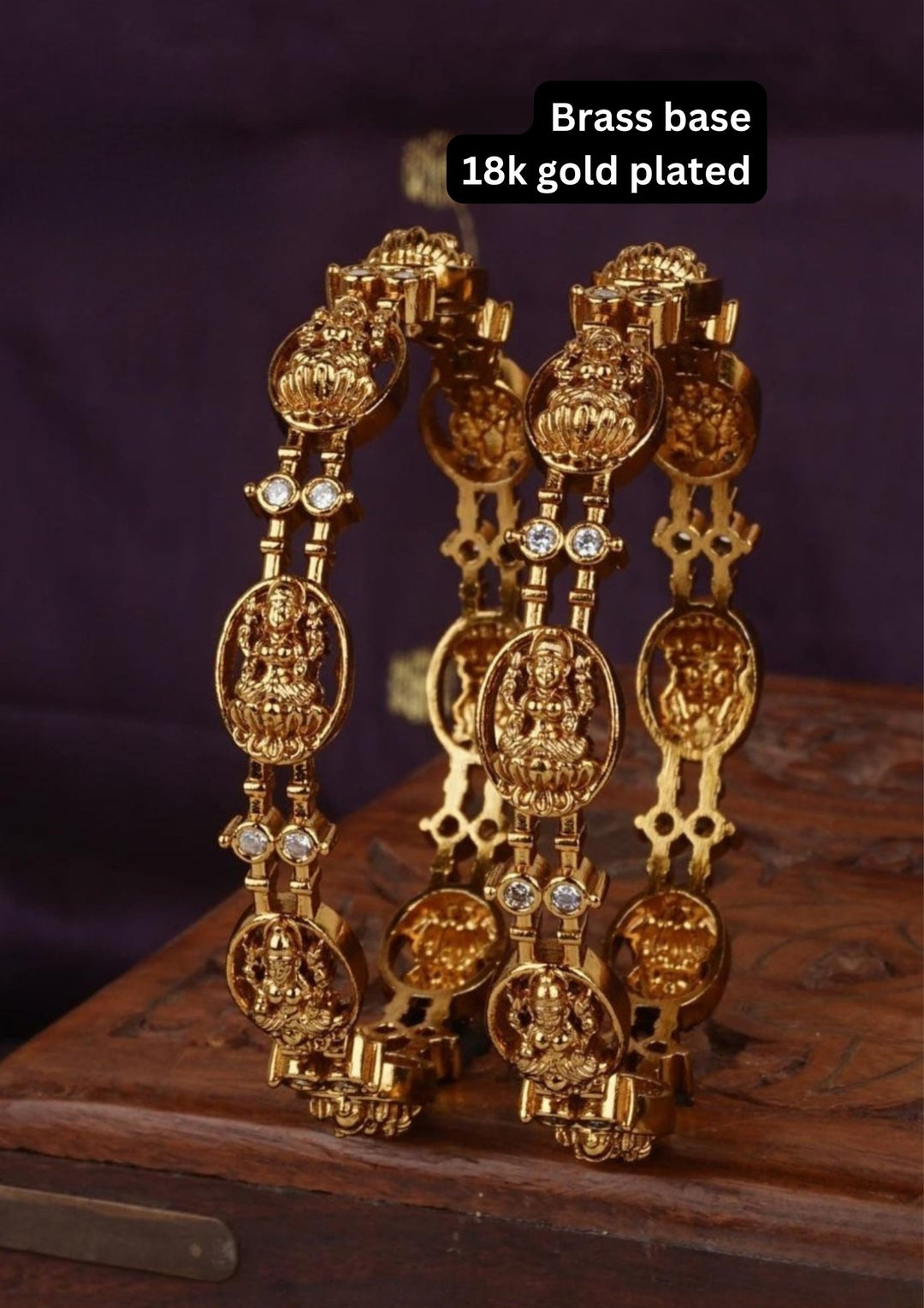 Kundan Temple Bangles c104020