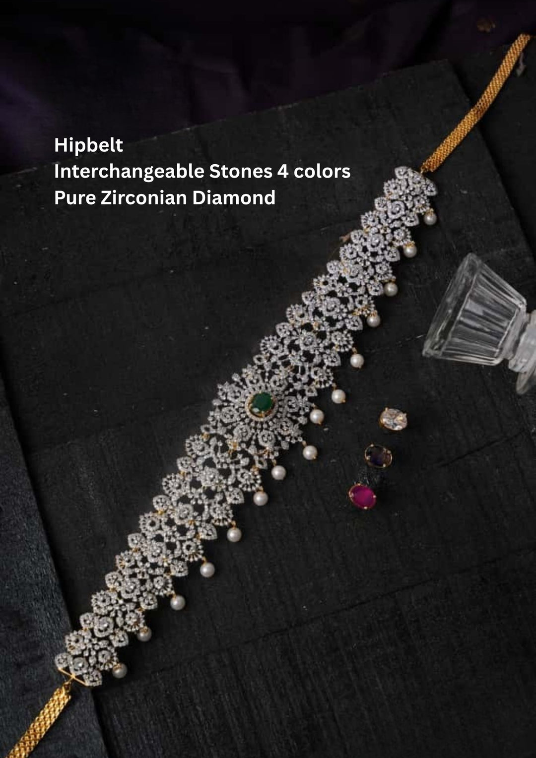 Pure Zirconian Diamond Interchangeable 4 colors Hipbelt c1026020