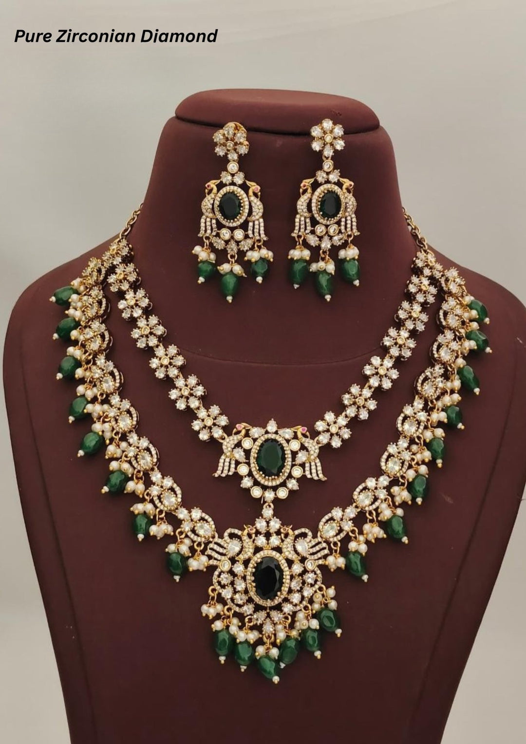 Pure Zirconian Diamond Necklace with Earrings s 420083