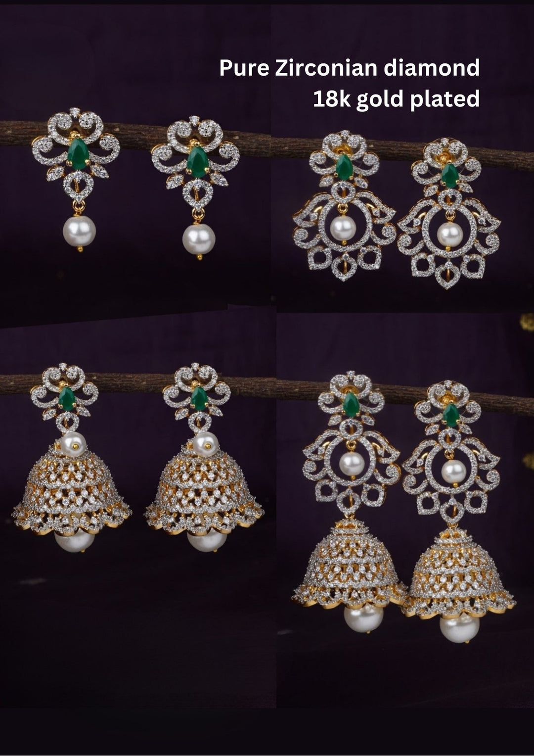 Pure Zirconian Diamond Earrings (4 in 1) g101180