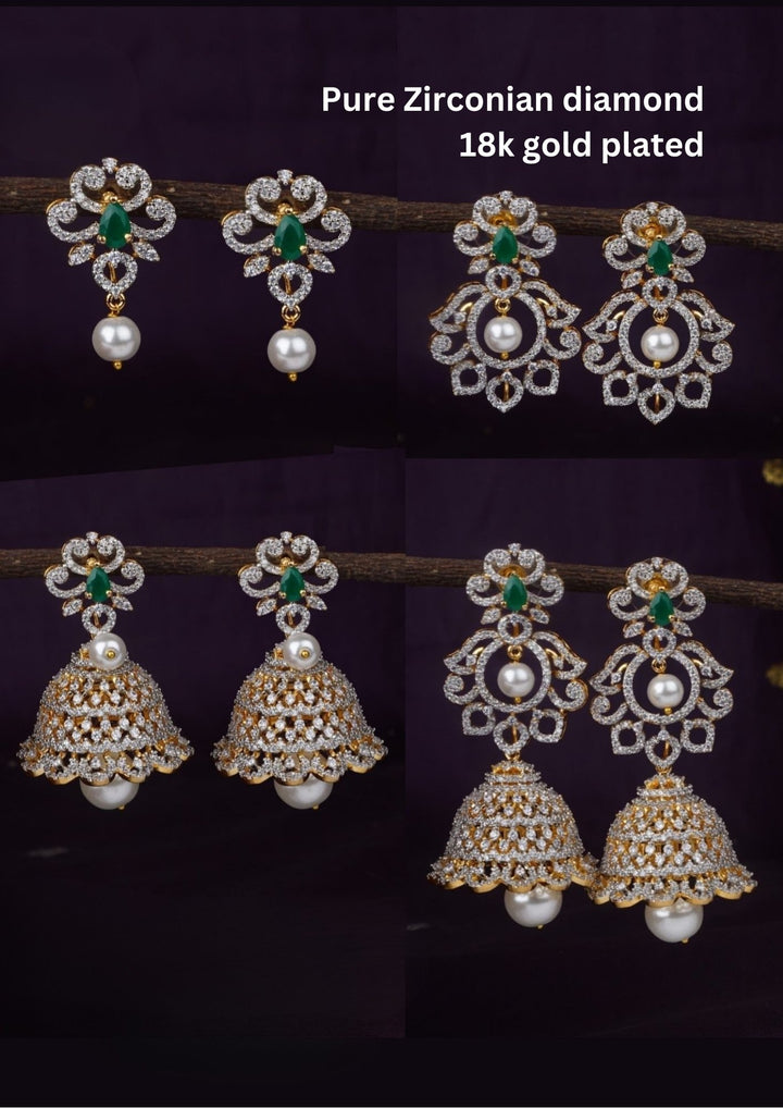 Pure Zirconian Diamond Earrings (4 in 1) g101180