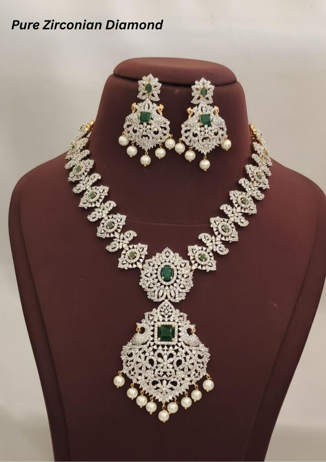 Pure zirconian diamond Necklace With Earrings s300062