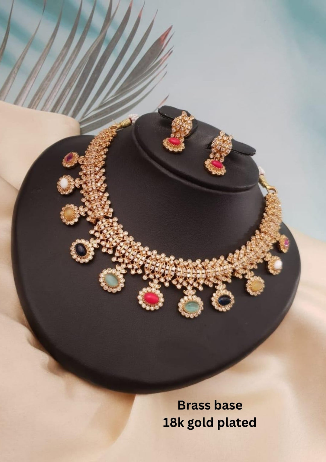 Kundan  Necklace with Earrings g101250