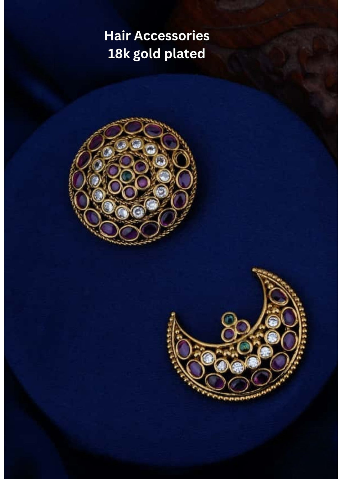 Kundan Sun Moon Hair Accessories c104520