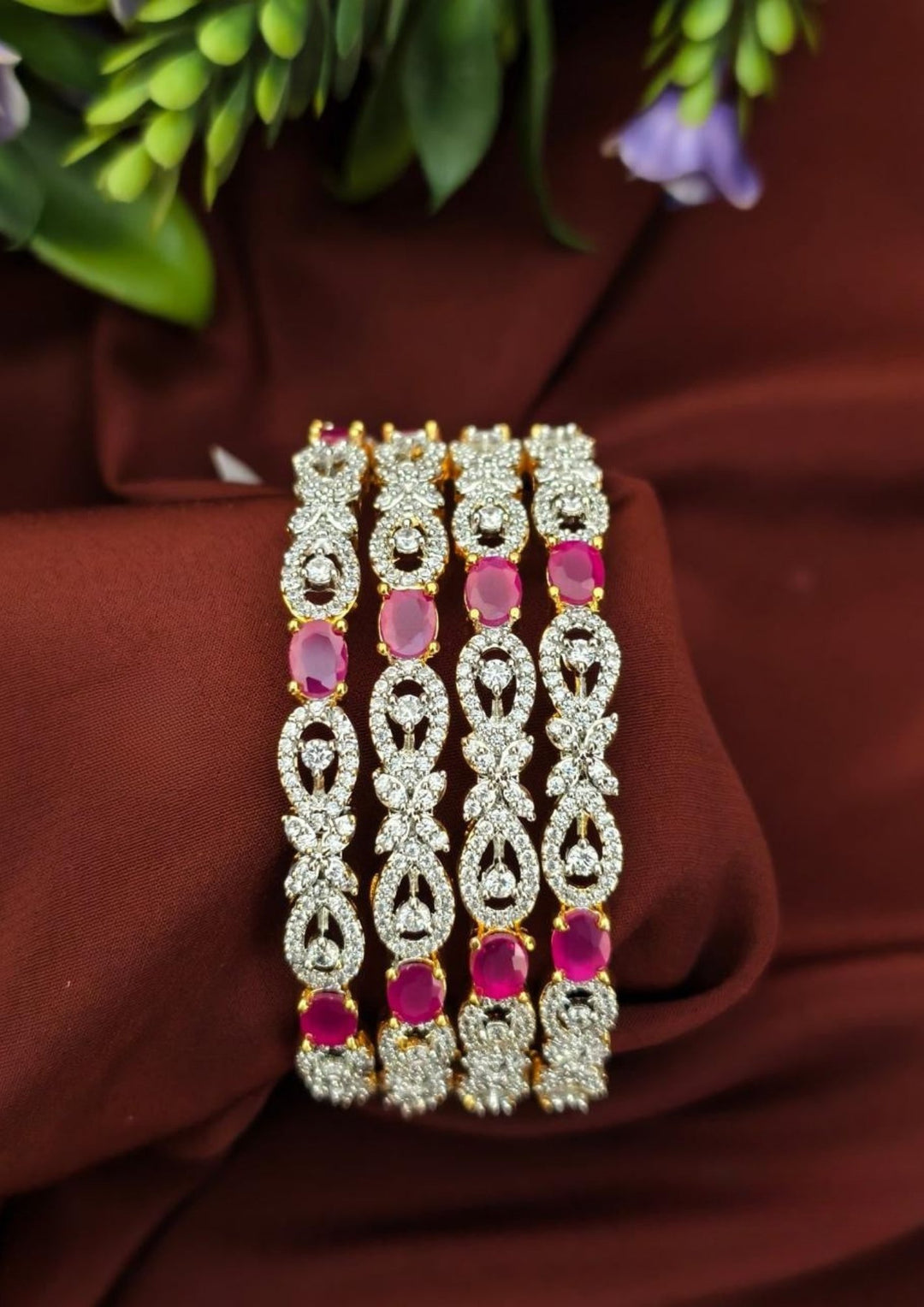 Pure Zirconian Diamond Bangles s170031 ( set of 4 )