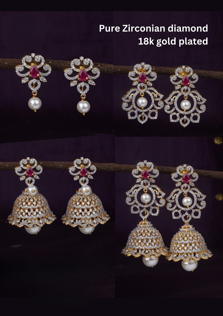 Pure Zirconian Diamond Earrings (4 in 1) g101180