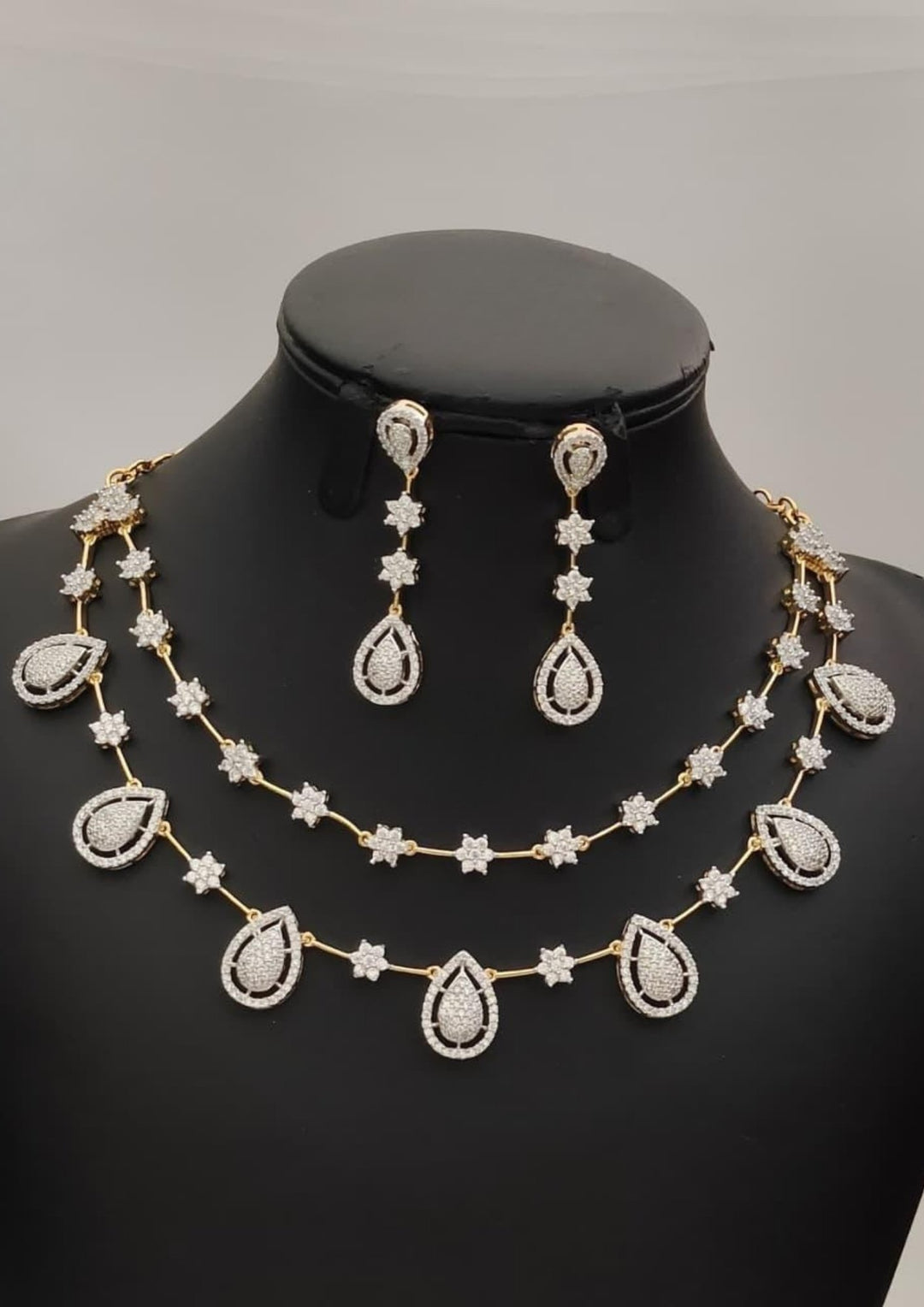 Pure Zirconian Diamond Necklace with Earrings s180541