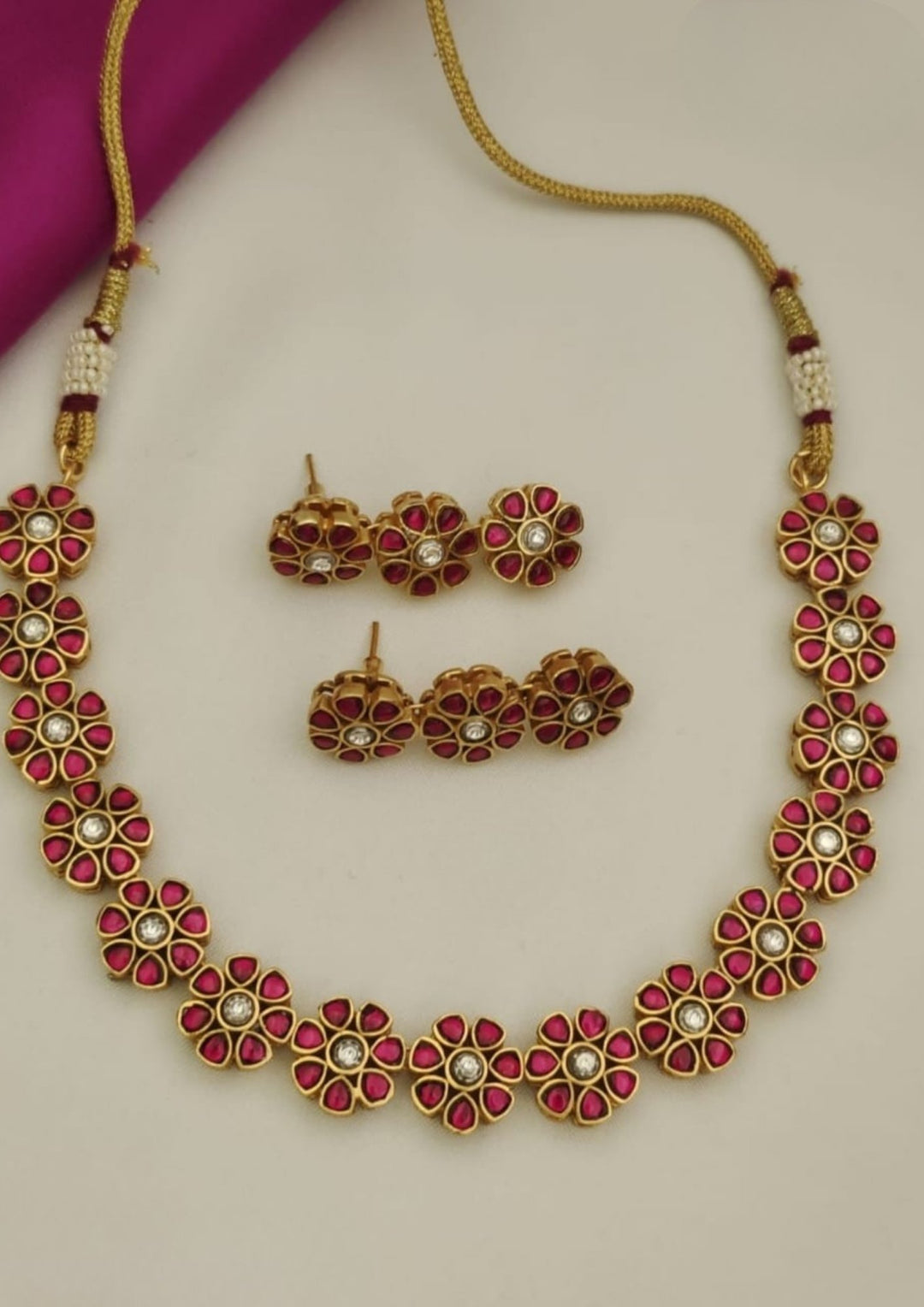 Jadau Kundan Necklace with Earrings s550005