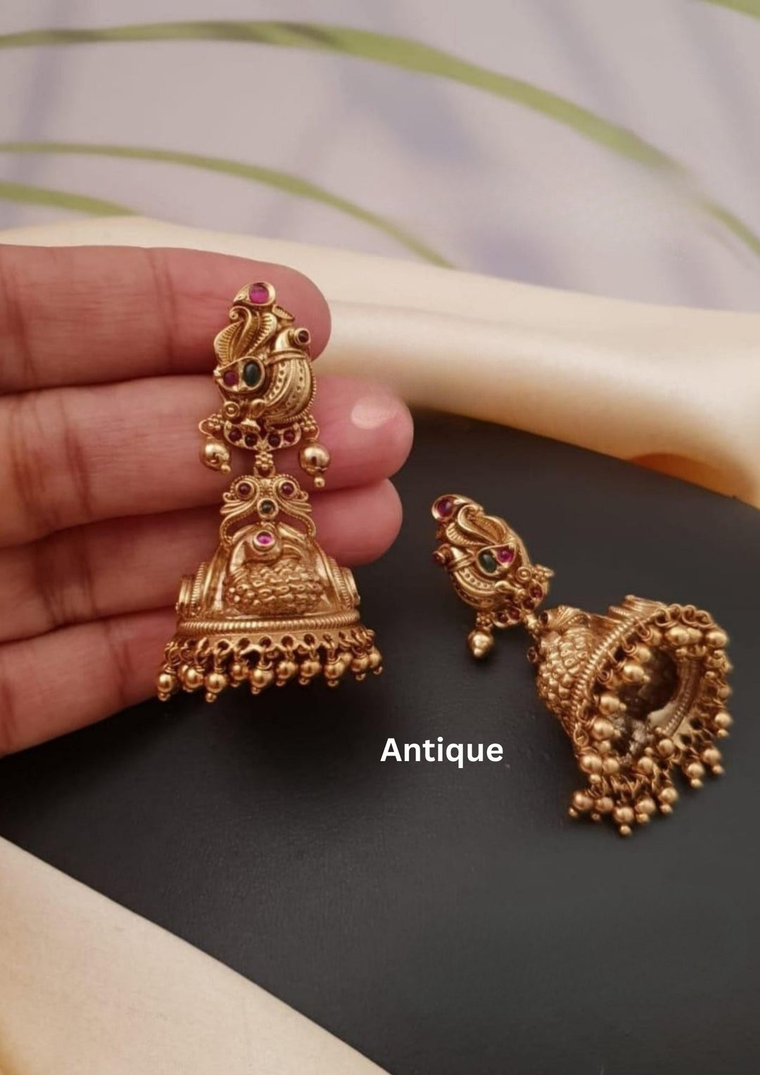 Kundan Antique Jhumkas g10750