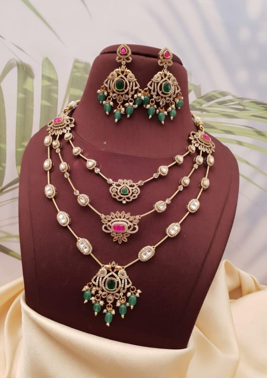 Kundan Stones Necklace with Earrings g102780