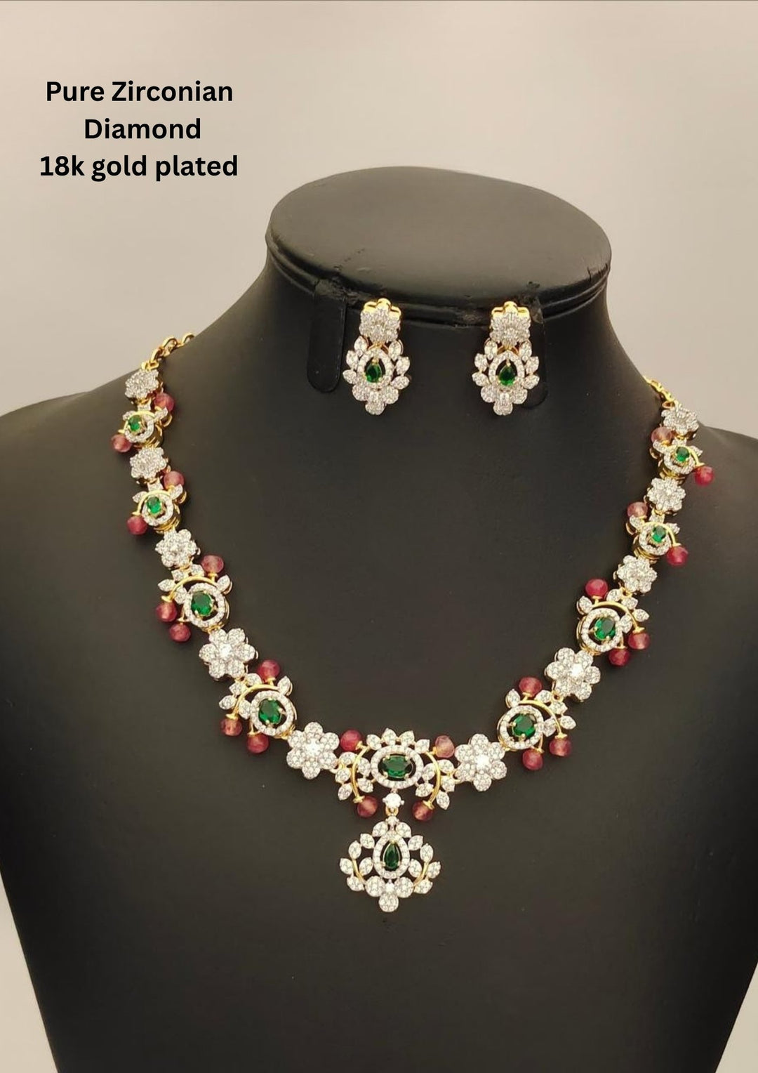 Pure Zirconian Diamond Necklace with Earrings s210571
