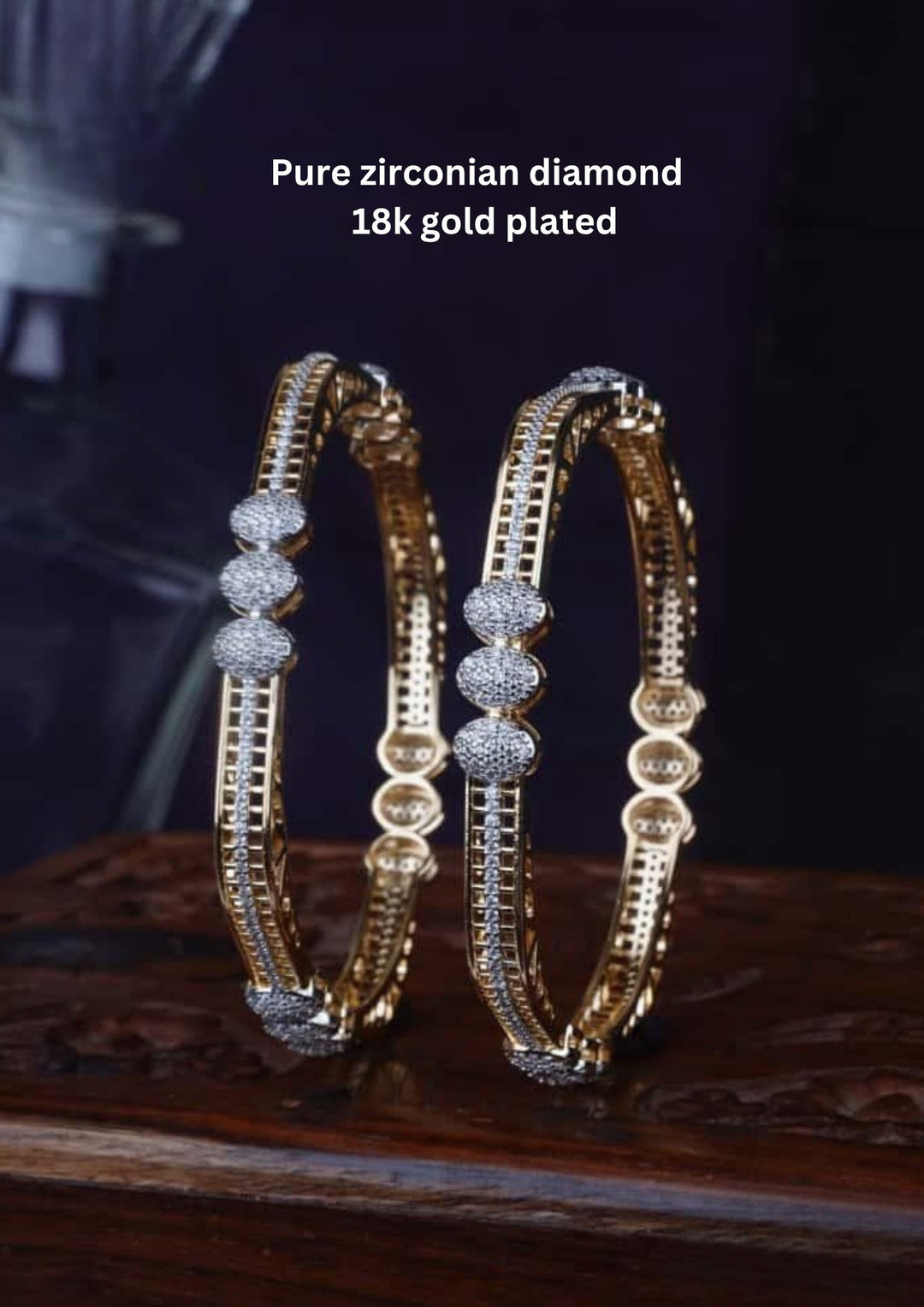 Pure Zirconian Diamond Bangles (set of 2) c107020